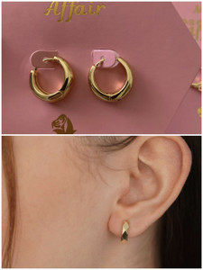Vriva Jewels Stylish Gold Bali Earrings for women and Girls (Pack of 2) Diamond Alloy Stud Earring, Drops & Danglers, Clip-on Earring