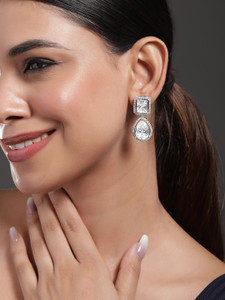 RUBANS Rhodium-Plated Cubic Zirconia Alloy Drops & Danglers