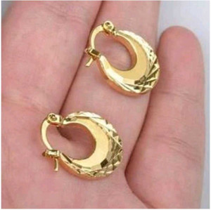 MPC Fancy Gold plated Stainless Steel Earrings For Boys Agate Stainless Steel Hoop Earring