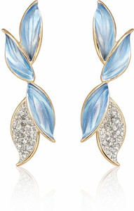 Saugaat Craft Western Trending Shiny Leaf Earrings For Women Girls Light Weight Party Wear Cubic Zirconia, Crystal Alloy Drops & Danglers, Huggie Earring, Earring Set