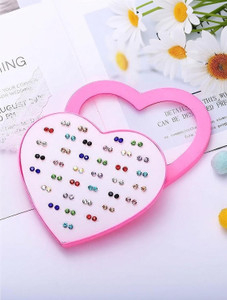 Shivarth 36Pairs Colorful Rhinestone Stud Earring Small Artificial Crystal Stone Ear-Tops Cubic Zirconia Acrylic Stud Earring, Rhinestone Studs, Earring Set
