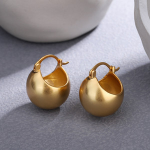 MYKI Classy Moon Shape Hoop Earring For Women & Girls Stainless Steel Hoop Earring