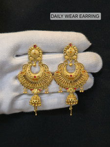TJH 1 GRAM GOLD PLATED ETHNIC EARRING FOR DAILY WEAR AND PARTY WEAR Brass Tassel Earring