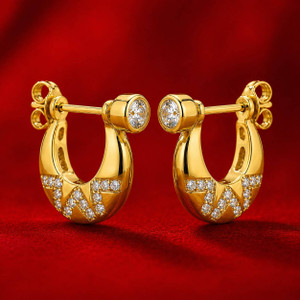 z-zone gold bali Crystal Brass Hoop Earring, Stud Earring, Huggie Earring, Drops & Danglers