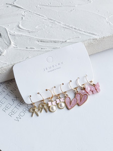 OCTAGON HUB Korean Butterfly, Shell & Bow Fashion Earrings for Women(Pack of 4) Gold, Brass, Alloy Hoop Earring