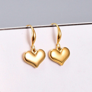 Lady Raiment Anti-Tarnish Gold Plated Heart Shape Drop & Dangler Earrings Stainless Steel Drops & Danglers