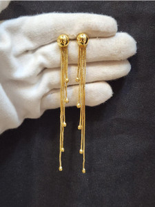 Ansh Enterpris Sui Dhaga Earring for Women and Girls Crystal Brass Huggie Earring