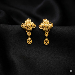 mufasa fashion FP-4 Cubic Zirconia Brass Stud Earring