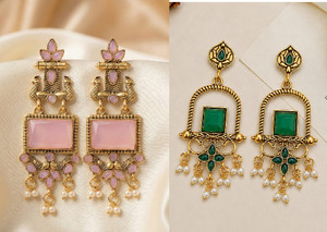 Vastaraj Ear Rings for Women Traditional Jhumki Earrings Collection Beads Alloy Drops & Danglers, Earring Set, Hoop Earring, Clip-on Earring