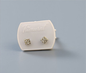 NICELIFE COLLECTIONS Square Crystal Stud Earrings-0.5 CM Cubic Zirconia Stainless Steel Stud Earring