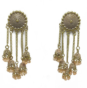 ANANDI JEWELS Wonderful bahubali style jhumki with minakari work Alloy Jhumki Earring
