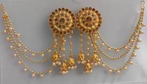 Kavya SAles Traditional Bahubali jhumki ear chain earrings for Women and Girls Alloy Jhumki Earring