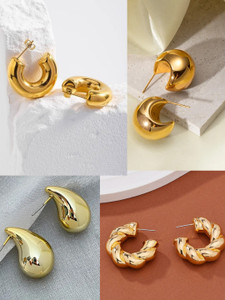 Reesha Jewel KOREAN EARRING Acrylic Hoop Earring