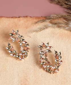 SOHI Gold Stones Designer Stud Earrings Alloy Stud Earring