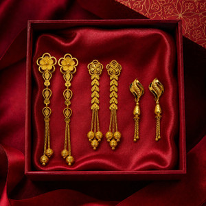 Ledarauraplus Ledarauraplus Gold plated hoop earring Gold, Copper Clip-on Earring Brass Drops & Danglers, Tassel Earring