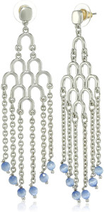 Estele Rhodium Plated Waterfall Dangle Earrings Alloy Drops & Danglers