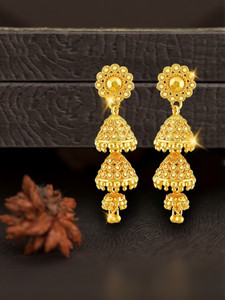 VIGHNAHARTA Traditional 1gm Gold and Micron Plated for Women and Girls Alloy Jhumki Earring