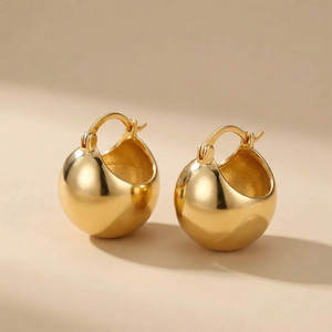 MYKI Classy Moon Shape Hoop Earring For Women & Girls Stainless Steel Hoop Earring