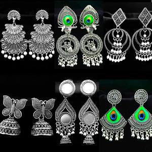 ANNORA INTERNATIONAL EARINGS COMBO PACK OF 6 Alloy Jhumki Earring