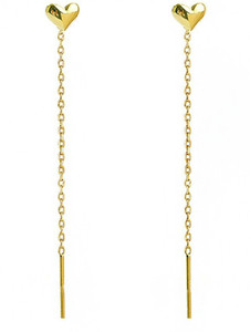 YELLOW CHIMES Flower Petals Design for Women and Girls Brass Tassel Earring
