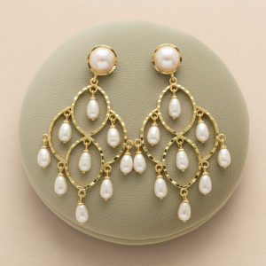 Sri Jagdamba Pearls The Romely Statement Pearl Earrings Pearl Alloy Drops & Danglers