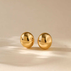 neze Golden Ball Statement Earring & Studs For Girls ,Women Stainless Steel Stud Earring