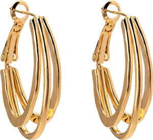 PALMONAS PALMONAS Gilded Weave Hoop Earrings for Women - Waterproof & Anti-Tarnish Stainless Steel Hoop Earring