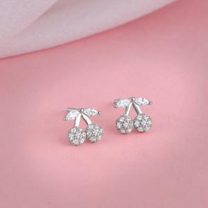 GIVA 925 Silver Cherryboo Studs Zircon Sterling Silver Stud Earring