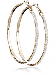 YELLOW CHIMES Gold Plated Party Wear s For Women and Girls Alloy Hoop Earring