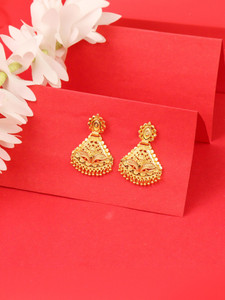 CUTE GOLD One Gram Forming Gold Plated Fashion Traditional Earring for Women & Girls Copper Stud Earring