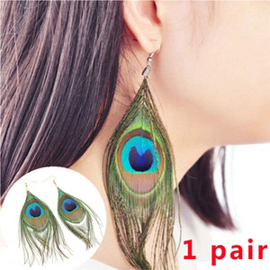19th July Jewels Peackock feather Earring for women Alloy Drops & Danglers () Alloy Jhumki Earring