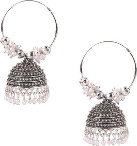 Keviv Silver Traditonal Ethnic Gold Platted Dome Shaped Jhumka Earrings For Women Beads, Pearl Alloy, Brass Jhumki Earring, Drops & Danglers, Chandbali Earring, Stud Earring, Earring Set