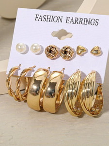 Fashow collection korean earings for girls Alloy Hoop Earring