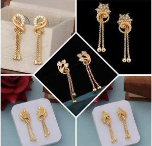 MRR Tradition American Dimond Earrings With Latkan Diamond Alloy Drops & Danglers