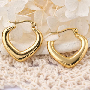 NAKABH Nakabh Trendy Korean Gold Plated Geometric Partywear Officewear Metal Hoop Earring