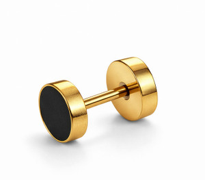 OM GRAVZ Gold Circle Mini Stainless Steel Stud Stainless Steel Stud Earring