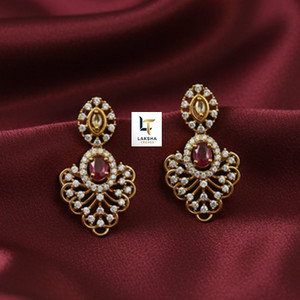 LakshaTrends Trending Ruby Oversized Alloy Chandbali Earring