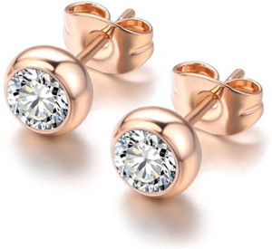 Nilu's Collection Daily wear, Light Weight Small Stone Stud, Best for Baby Girls,Office goer, Copper Stud Earring