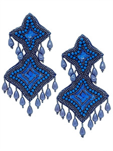Fashion Fusion Geometric Fabric Earrings & Beads Handmade Earrings For Women Beads Fabric Drops & Danglers