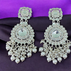KATION ENTERPRISE Modern long Earrings & Studs Ruby Alloy Jhumki Earring Pearl Alloy Jhumki Earring