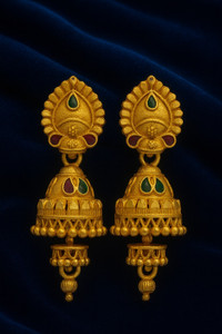 DEW MAT Gold Long Antique Jhumka Earring For Woman And Girls Brass, Zinc Drops & Danglers, Jhumki Earring, Tassel Earring