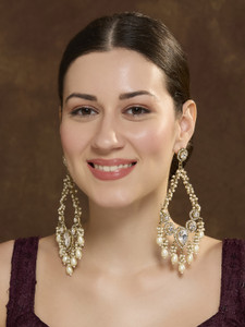 VATSALYA creation Mehandi Finish HandCrafted Pearl clusture Light Weight Statement Alloy Drops & Danglers