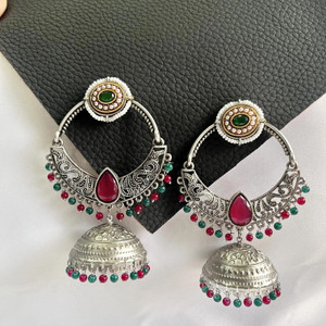 Neeara Fashion Multicolor Dual Toned Oxidised big jhumka for women and Girls | Unique Design Alloy Jhumki Earring