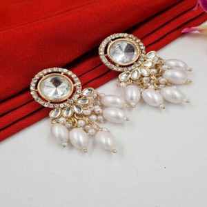 rudrasanchaystore Kundan Pearl Chandelier Earrings or Wedding & Festivals Crystal Alloy Jhumki Earring