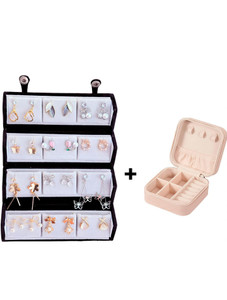 Treviyaa Korean Earrings Set of 12 with Folding Jewelry Box + Free Jewellery Organizer Alloy Stud Earring, Earring Set