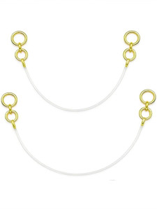 ARISTAL Jewellery Gold Plated Invisible Transparent Stretchable Heavy Earrings Support Ear Chain Brass Ear Thread
