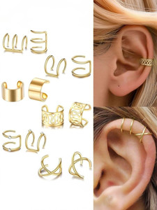 Goldiwala Stylish Earrcuff|Gold-Plated Earrcuff|Trend Earrcuff|Earcuff For Girls Pearl Alloy Drops & Danglers