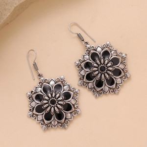 Voylla Phulwari Vanaratna Oxidised Dangle Earrings Cubic Zirconia Brass Drops & Danglers