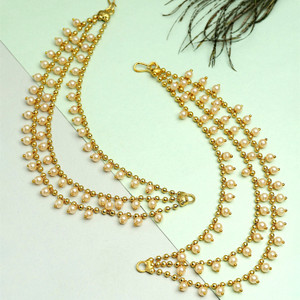 ZENEME 2 N Gorgeous looking & Pearl based tassels Earring Chain Beads Alloy Jhumki Earring