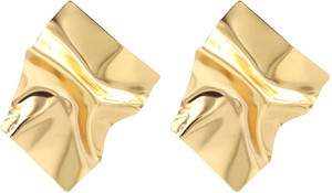 YELLOW CHIMES Women Handcrafted Gold Plated Geometric Stud Earrings Alloy Stud Earring